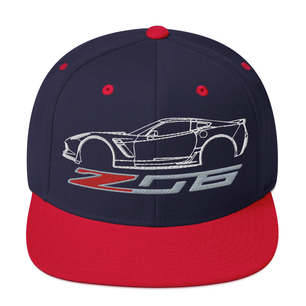 C7 Corvette Z06 snapback hat for 7th Gen Vette Drivers Owners Custom Car Show adjustable Cap