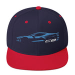 2024 Corvette C8 hat for Vette Drivers Rapid Blue Minimalist Silhouette Custom snapback Cap