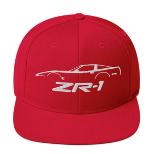 C4 Corvette ZR1 snapback hat silhouette design for Fourth Gen Vette Owners Drivers ZR-1 Cap