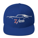 First Gen 1967 1968 1969 Chevy Camaro Z28 Outline Silhouette Embroidered cap for Classic Car Owners Snapback Hat