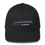 2024 2025 Corvette C8 Z06 Rapid Blue Silhouette 8th Generation Vette Drivers Custom Structured Twill Cap Flexible Fitted Hat