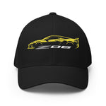 2024 2025 Corvette C8 Z06 Accelerate Yellow Silhouette 8th Generation Vette Drivers Custom Structured Twill Cap Flexible Fitted Hat