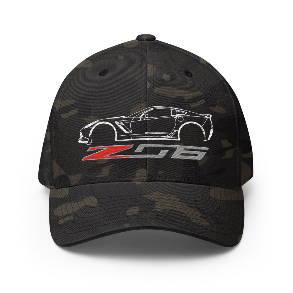 C7 Corvette Z06 hat for 7th Gen Vette Drivers Owners Custom Car Show flexible fitted Cap