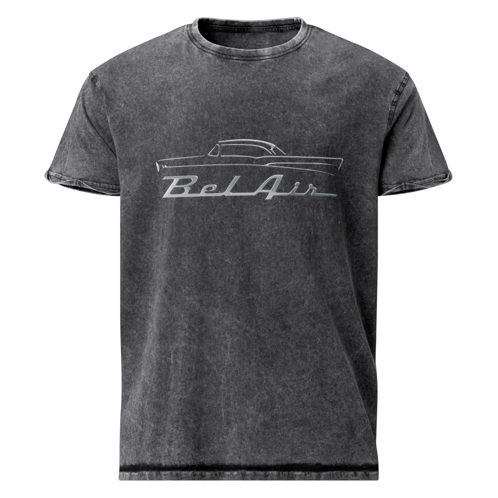 1957 Bel Air Emblem Script Denim T-Shirt | Racing Roots