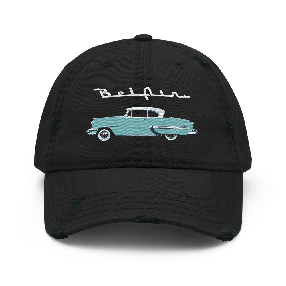 1954 Chevy Bel Air Turquoise Antique Classic Car Collector Cars Distressed Dad Hat