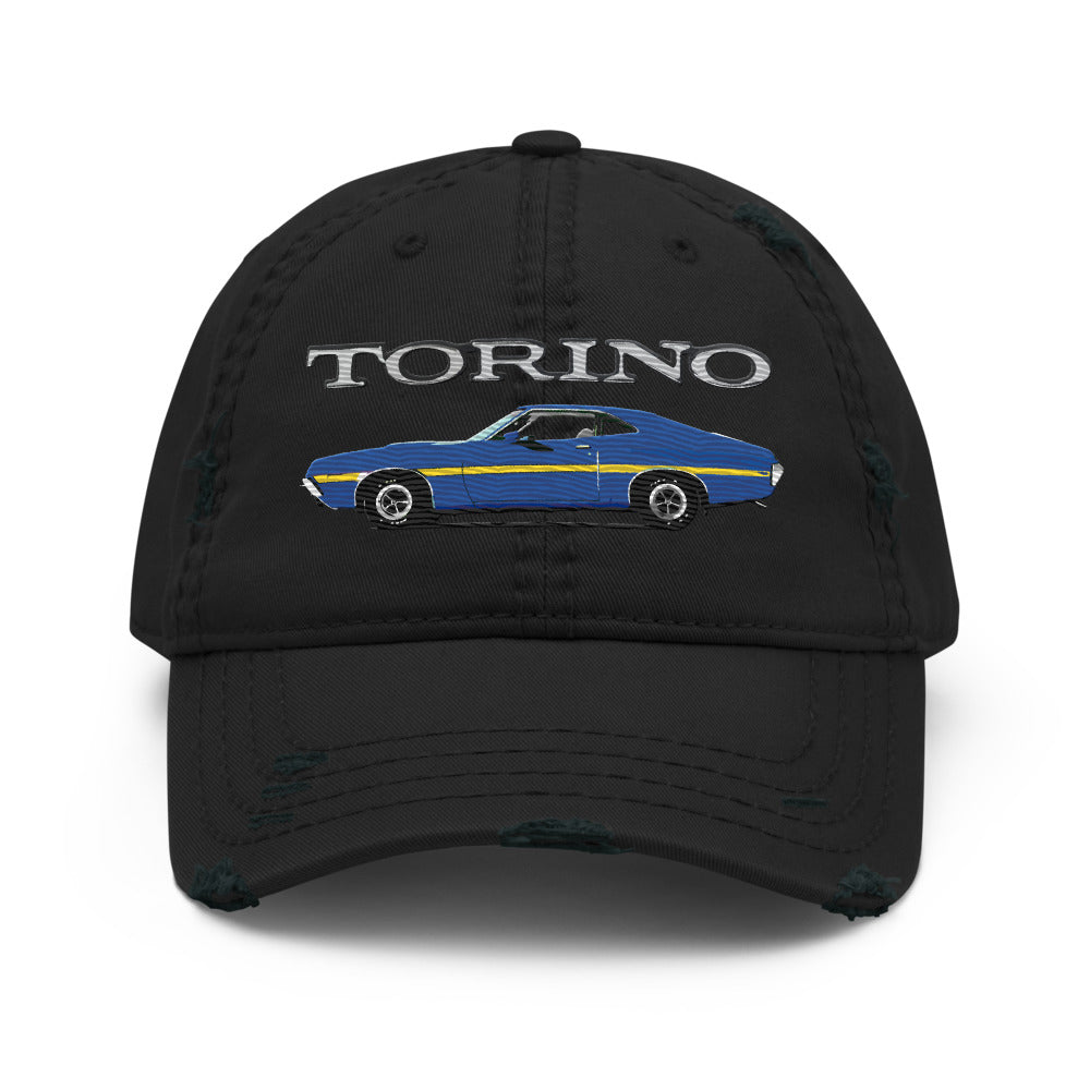 1972 Gran Torino Blue Muscle Car Owner Distressed Dad Hat