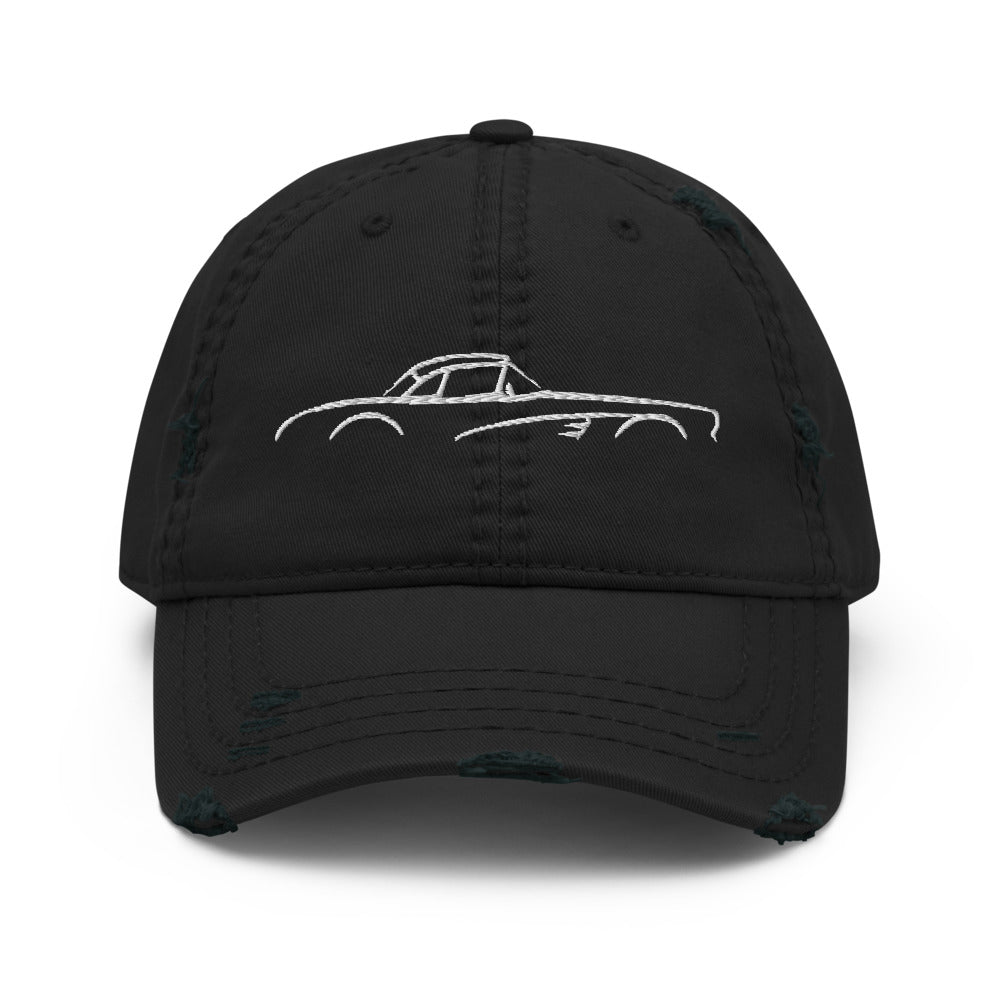 C1 Corvette 1953 - 1962 American Classic Car Silhouette Embroidered cap for Vette Owners Distressed Dad Hat