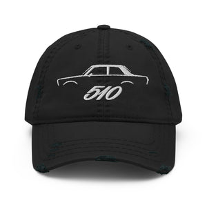 Datsun 510 Japanese Classic Car JDM Fans distressed Dad hat for car shows