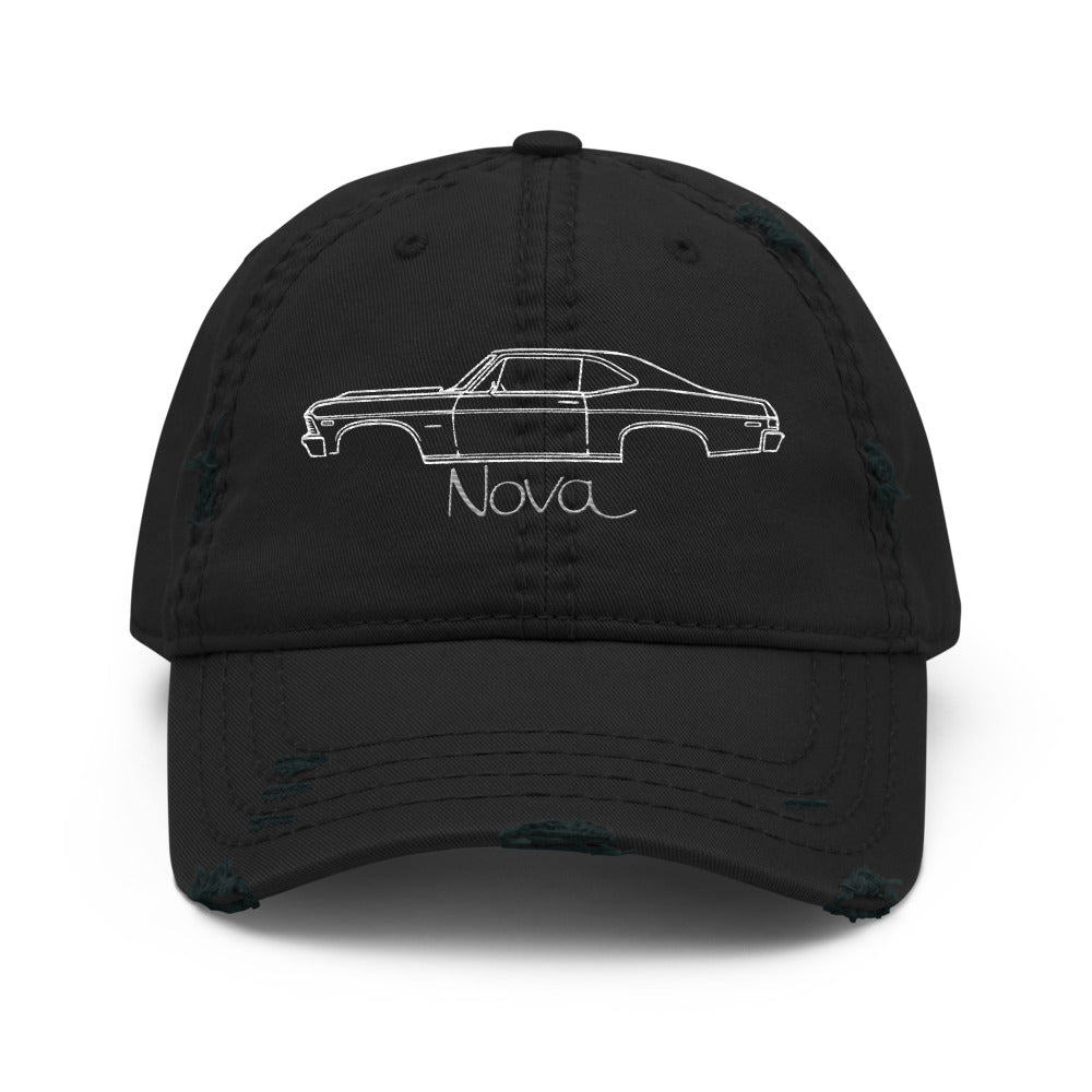 1969 Chevy Nova Dad hat for Classic Car Enthusiasts Muscle Cars Owners Gear Heads distressed Cap