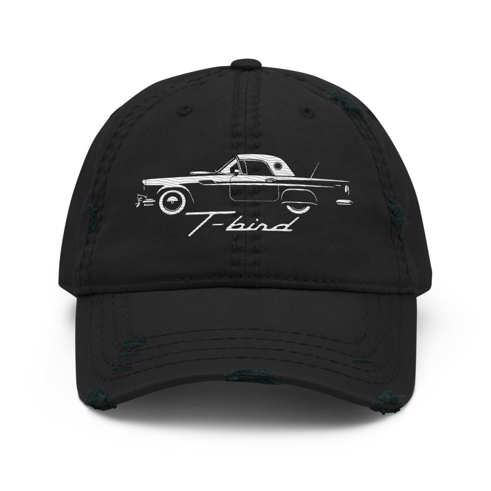 1957 Thunderbird Dad hat for Classic car Enthusiasts T-bird Silhouette distressed Cap