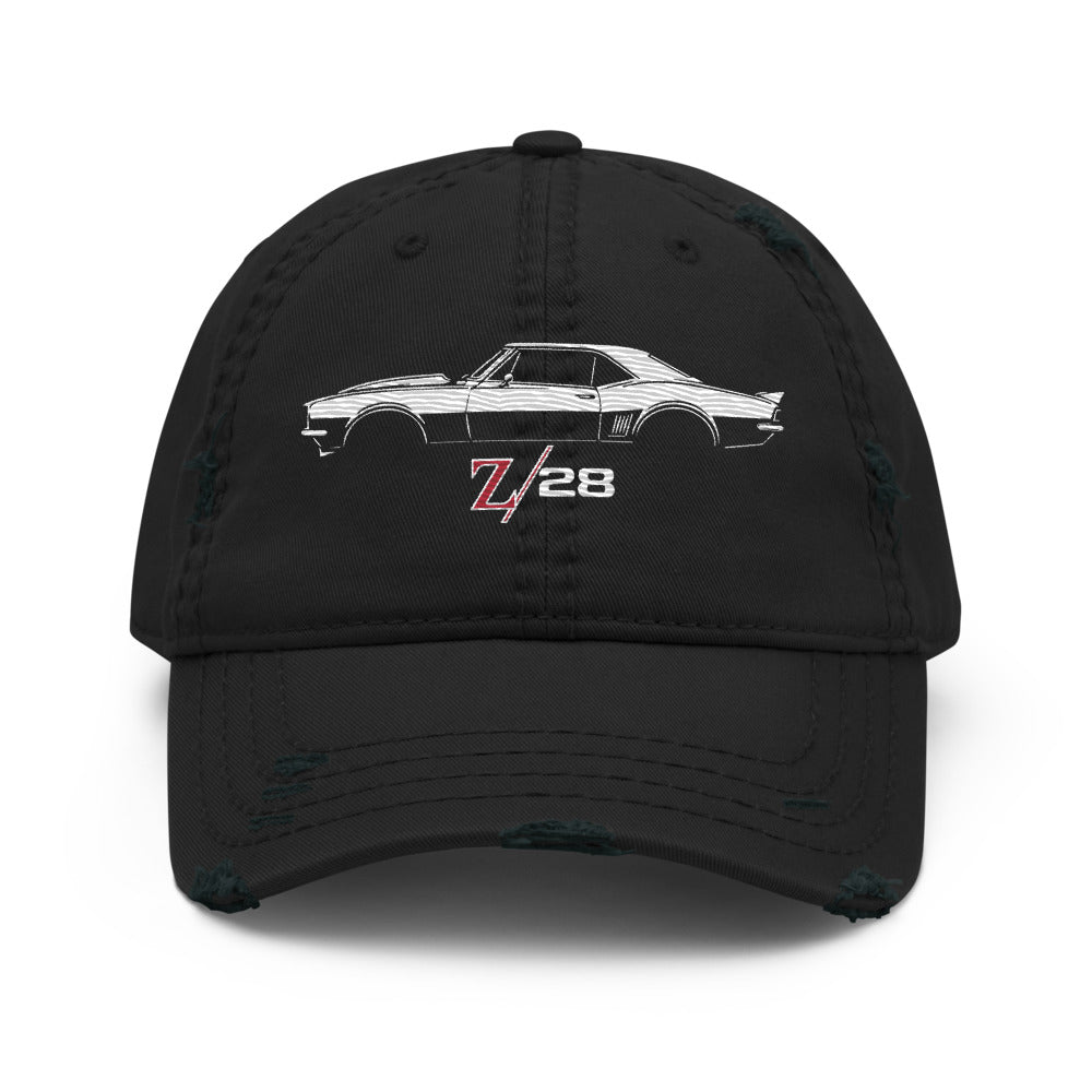 First Generation 1967 Camaro Z28 Dad hat for Chevy Muscle Car Owners distressed Cap