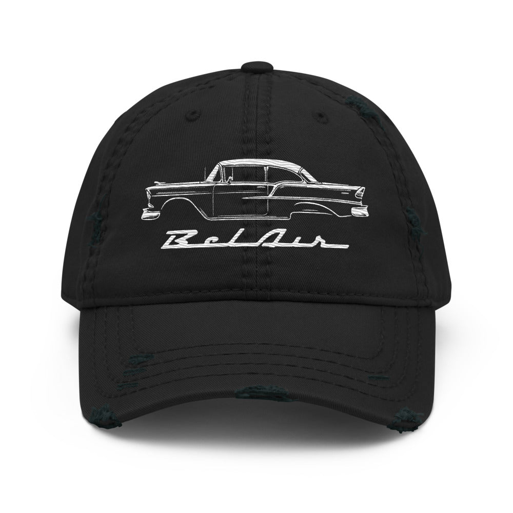 1955 Chevy Bel Air Dad hat for Classic Car Owners Antique Automotive Art distressed Cap