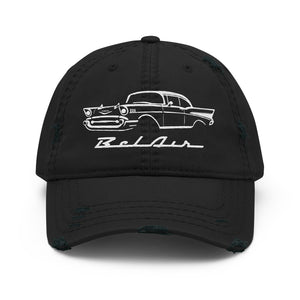 1957 Bel Air Dad hat for Antique Chevy Owners Classic Car Enthusiasts 57 Belair distressed Cap
