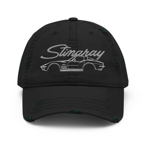 1969 Corvette C3 Stingray dad hat for Chevy Drivers Custom 69 Vette Line Art distressed Cap