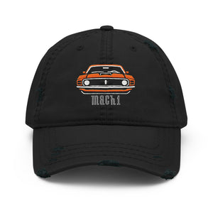 1970 Grabber Orange Mach 1 Dad hat for Stang Owners Classic Muscle Car distressed Cap