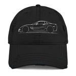 Sports Car Silhouette C5 Hat in black, front view