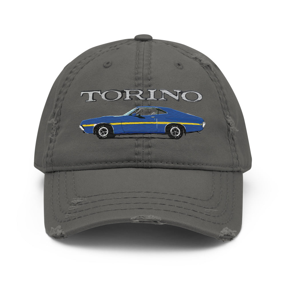 1972 Gran Torino Blue Muscle Car Owner Distressed Dad Hat