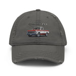 1972 Chevy C10 Distressed Dad Hat Custom Ten Red and White Classic American Pickup Truck