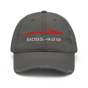 1969 Boss 429 Stang Red Muscle Car Owners Drivers Custom Embroidered Distressed Dad Hat