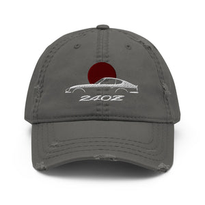 Japanese Car Culture Vintage JDM Datsun 240z cap custom embroidered outline silhouette Distressed Dad Hat