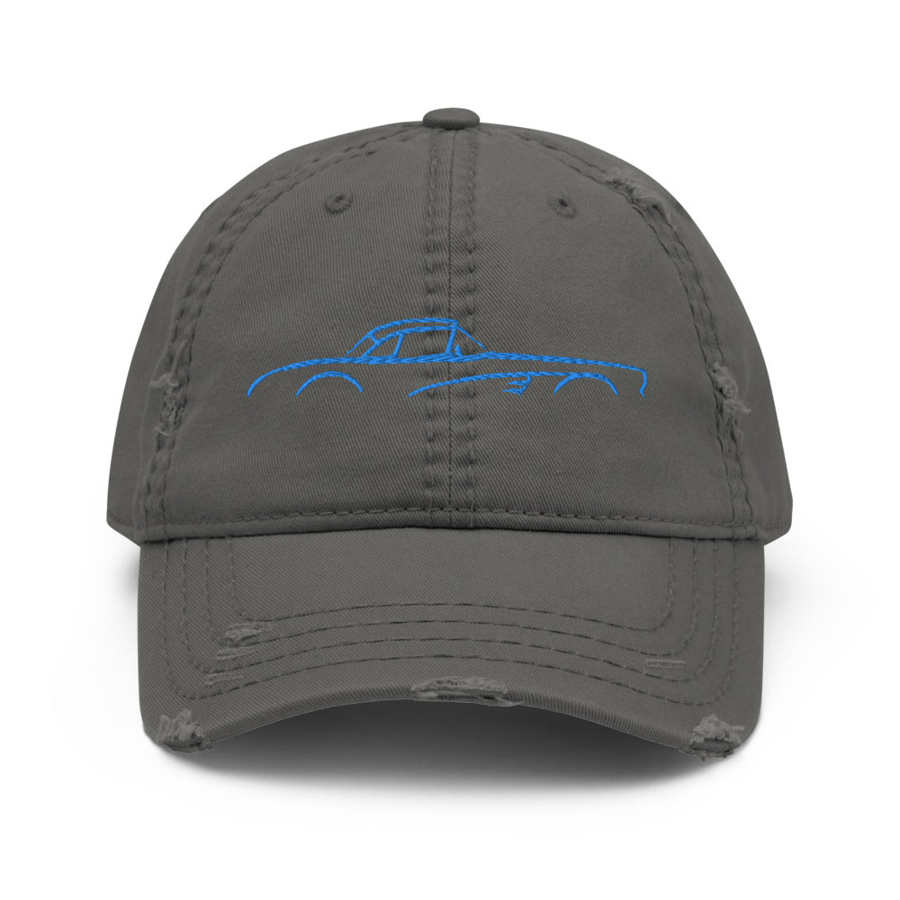 C1 Corvette 1953 - 1962 American Classic Car Blue Silhouette Embroidered cap for Vette Owners Distressed Dad Hat