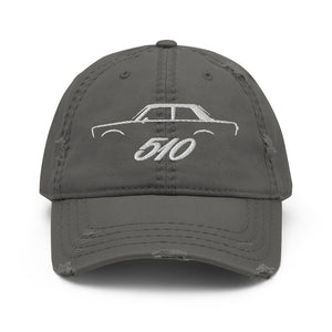 Datsun 510 Japanese Classic Car JDM Fans distressed Dad hat for car shows