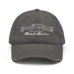 1957 Bel Air Dad hat for 57 Chevy Classic Car Owners Custom Line Art Embroidery distressed cap