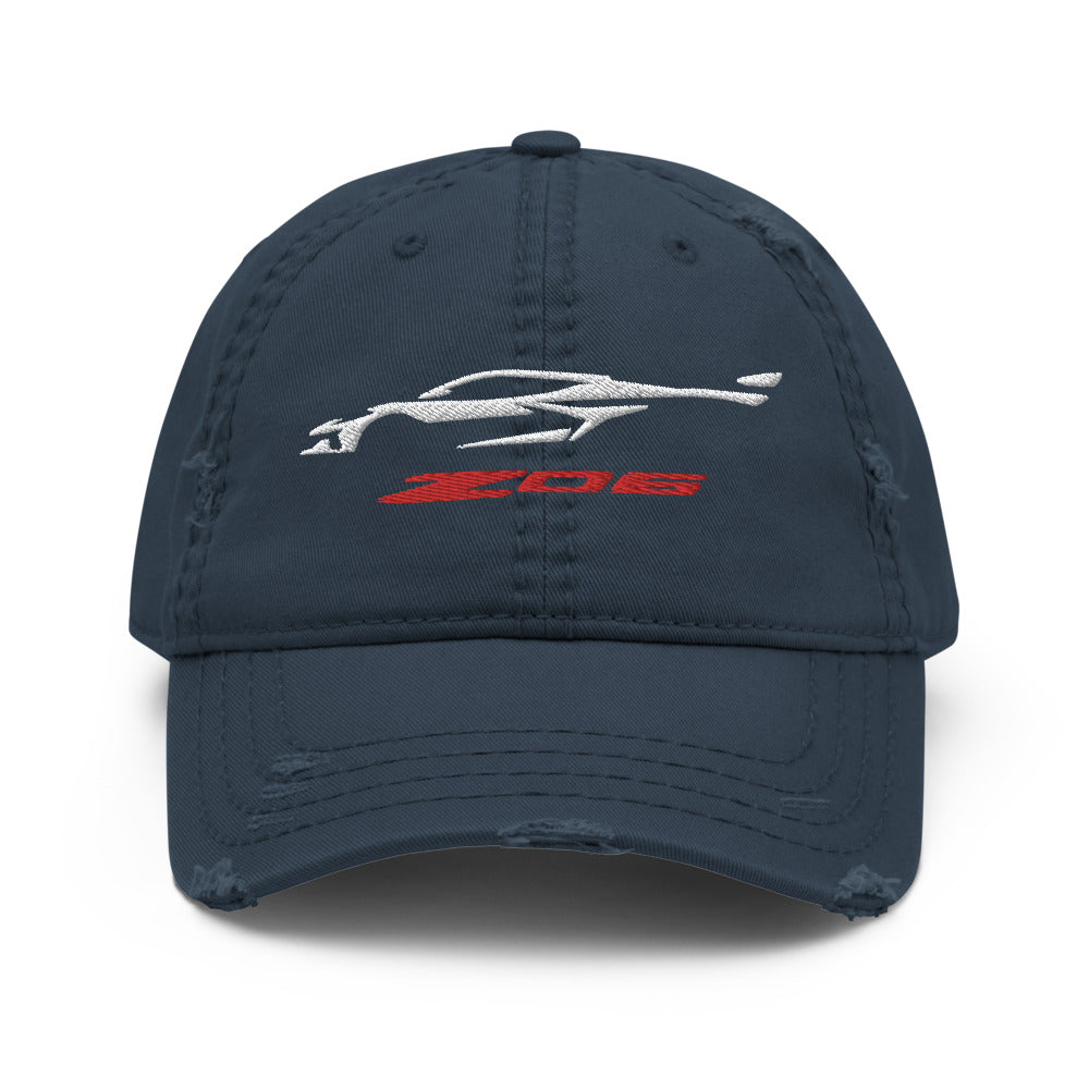 2023 2024 Corvette Z06 C8 Next Gen Silhouette Vette Drivers Distressed Dad Hat