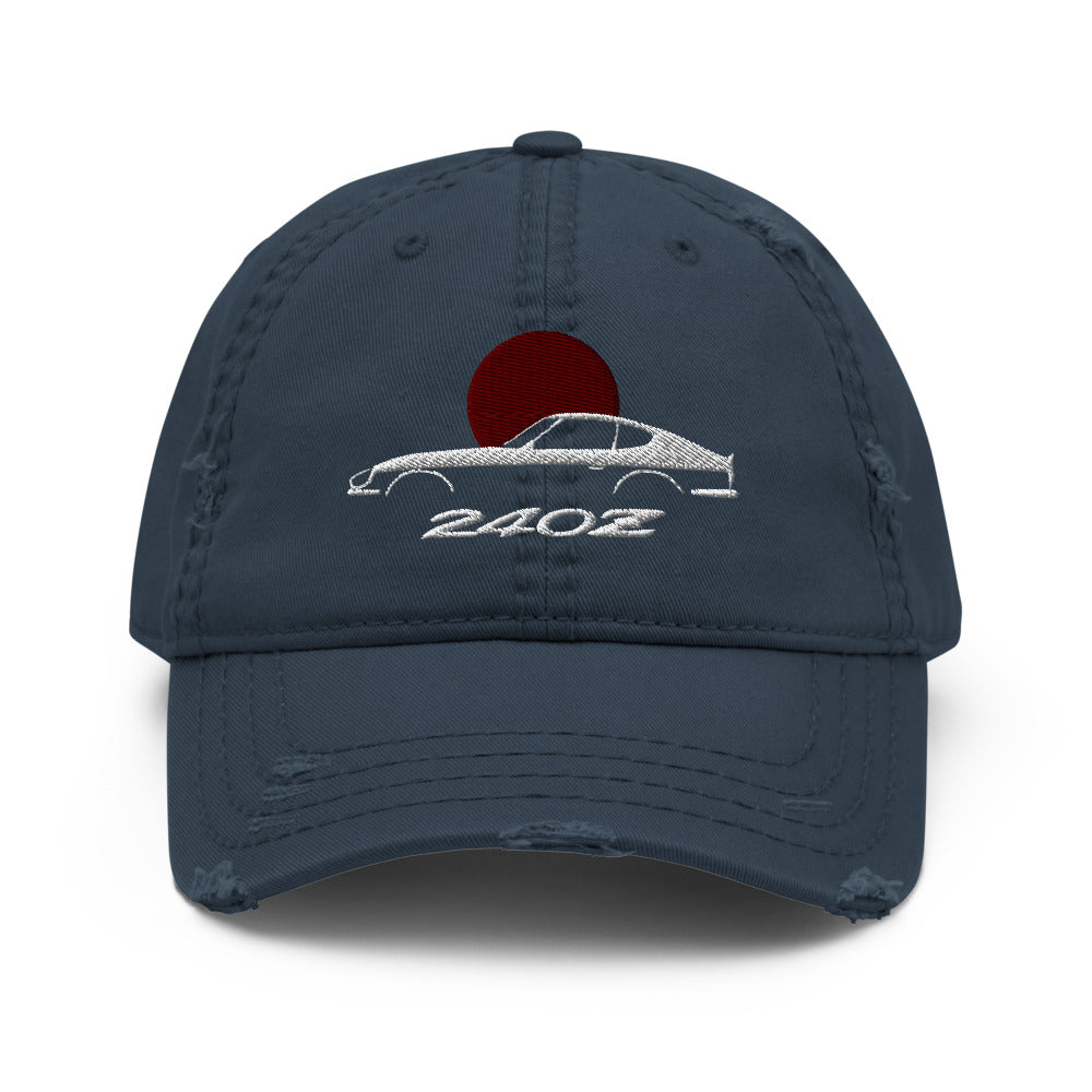Japanese Car Culture Vintage JDM Datsun 240z cap custom embroidered outline silhouette Distressed Dad Hat