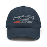 C7 Corvette Z06 distessed Dad hat for 7th Gen Vette Drivers Owners Custom Car Show Baseball Cap