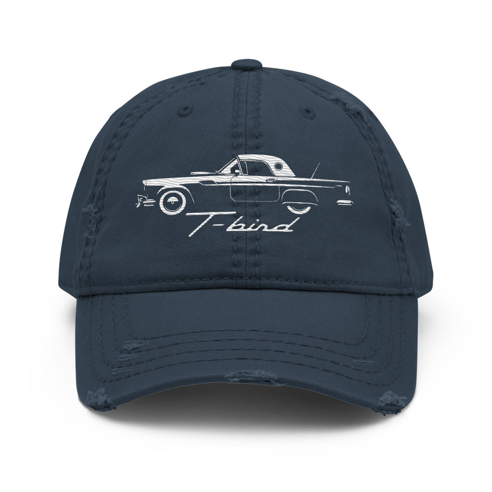 1957 Thunderbird Dad hat for Classic car Enthusiasts T-bird Silhouette distressed Cap