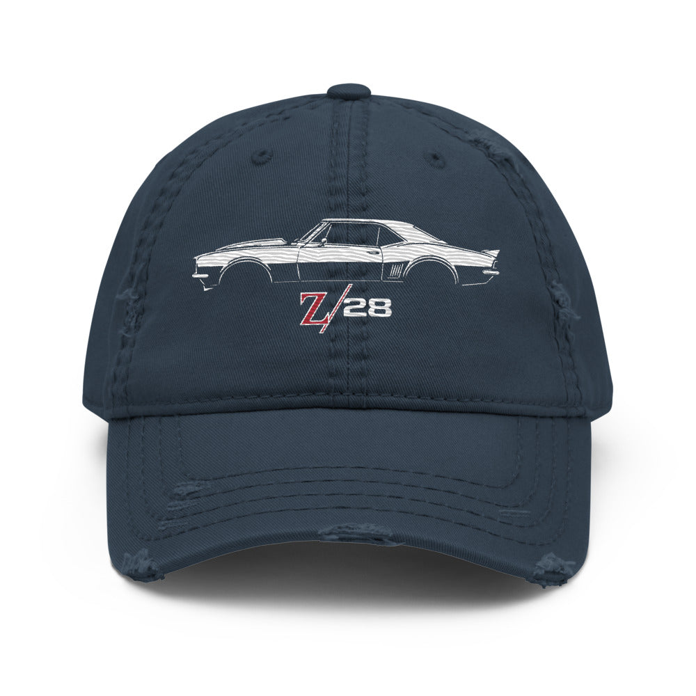 First Generation 1967 Camaro Z28 Dad hat for Chevy Muscle Car Owners distressed Cap