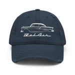 1955 Chevy Bel Air Dad hat for Classic Car Owners Antique Automotive Art distressed Cap