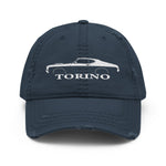 Silhouette 1972 Gran Torino hat for Muscle car Owners Enthusiasts Automotive distressed Cap