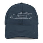 Sports Car Silhouette C5 Hat in navy, front view