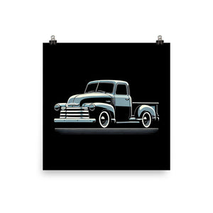 1950s Antique Truck Art for Chevy 3100 Pickup Owners Enthusiasts Gearheads Poster