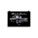 1957 Chevy Bel Air Poster for American Classic Car Owners Antique Automotive Art