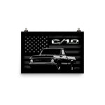 1970 Chevy C10 Pickup Truck American Flag Poster for Garage Office Man Cave Automotive Art