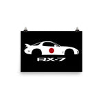 RX-7 JDM Japanese Rotary Engine RX7 Poster for Garage Office Man Cave Automotive Art