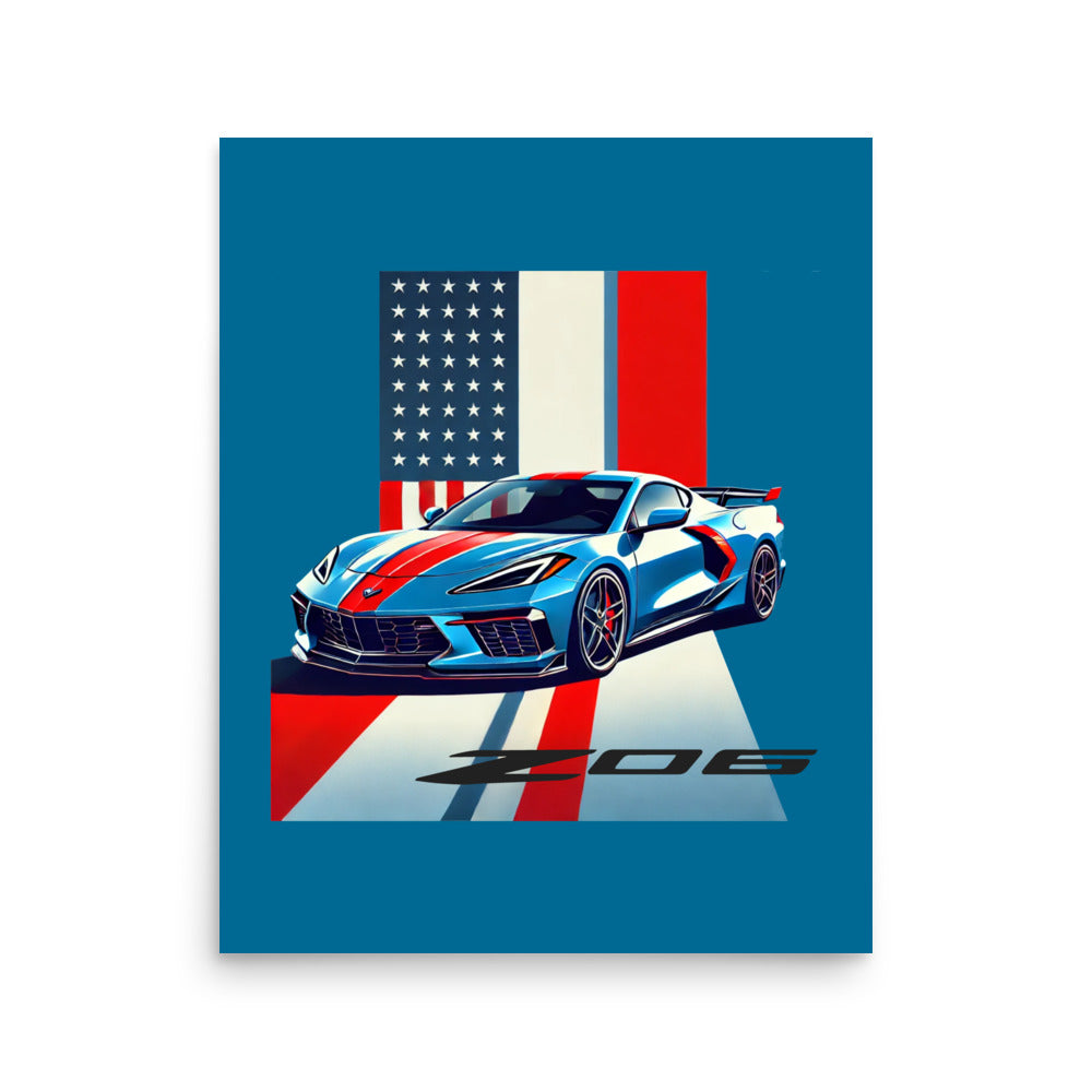 American Supercar C8 Corvette Z06 Poster | Racing Roots