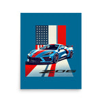 American Supercar C8 Corvette Z06 poster for 8th Gen Vette Drivers Patriotic Automotive Art