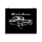 1957 Chevy Bel Air Poster for American Classic Car Owners Antique Automotive Art