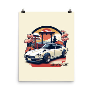 Vintage Japanese Aesthetic Datsun 240z JDM Lovers Poster for