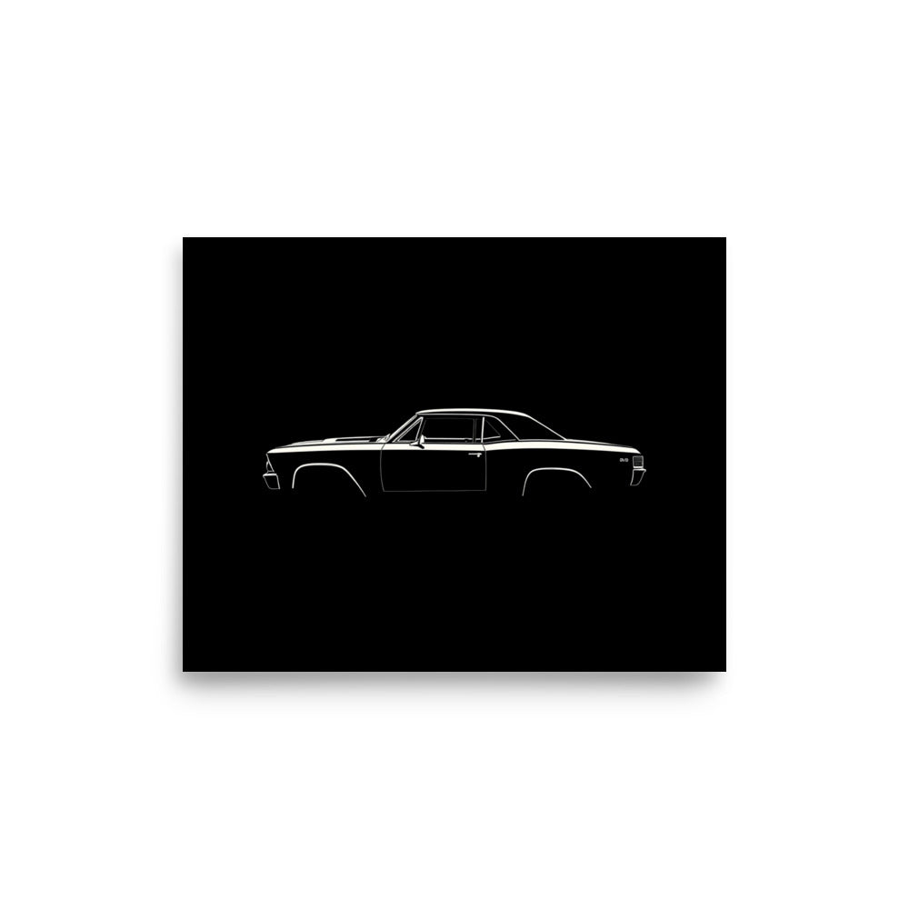 1966 Chevelle Poster Minimalist Line Art Illustration for Chevy Classic Car Owners