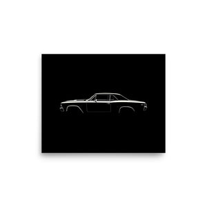 1966 Chevelle Poster Minimalist Line Art Illustration for Chevy Classic Car Owners