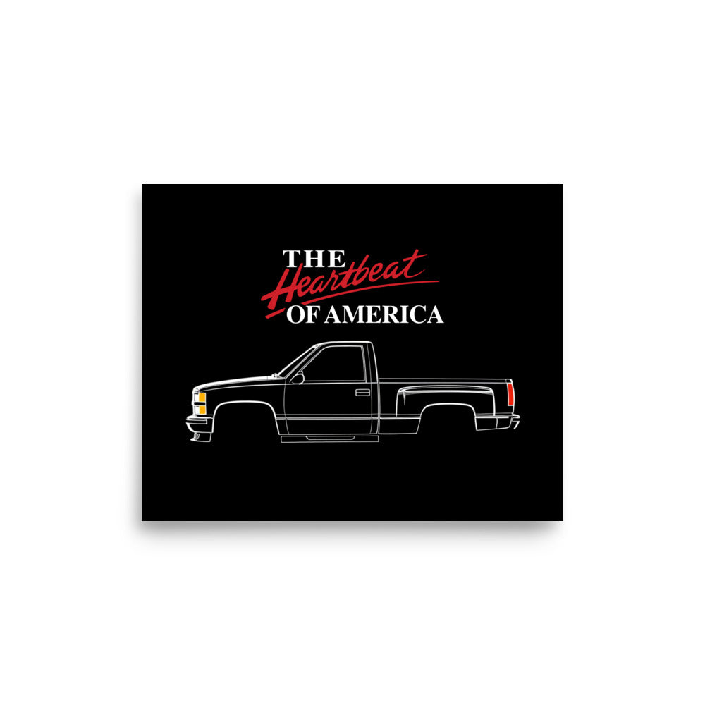Heartbeat of America 1990 Chevy K1500 Pickup Truck Poster