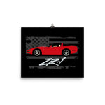 Torch Red 1994 Chevy Corvette C4 ZR-1 Custom Vette Driver Poster for Garage Office Man Cave Automotive Art