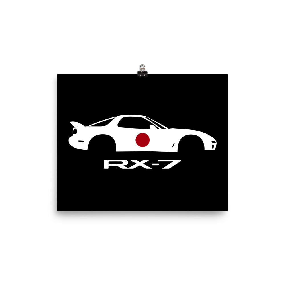 RX-7 JDM Japanese Rotary Engine RX7 Poster for Garage Office Man Cave Automotive Art