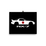 RX-7 JDM Japanese Rotary Engine RX7 Poster for Garage Office Man Cave Automotive Art