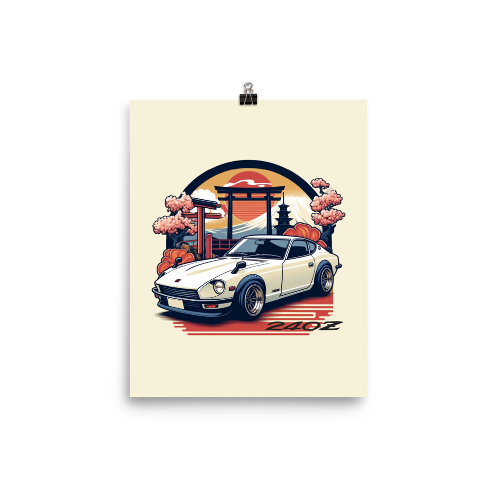 Vintage Japanese Aesthetic Datsun 240z JDM Lovers Poster for